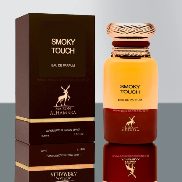 Eau de parfum Smoky Touch 80 ml Maison Alhambra avec packaging brun et doré